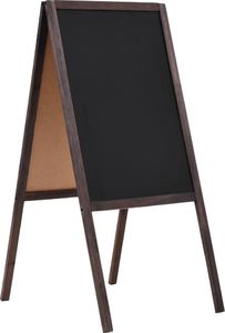 vidaXL Dwustronna tablica kredowa, stojąca, drewno cedrowe, 40 x 60 cm 1