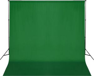 vidaXL System zawieszenia tła z zielonym tłem 600 x 300 cm 1