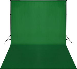 vidaXL System zawieszenia tła z zielonym tłem 500 x 300 cm 1