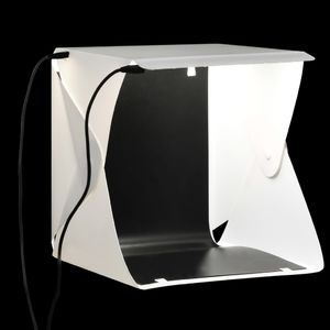 vidaXL Składany lightbox studyjny z lampami LED, 23x25x25 cm, biały 1