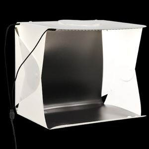 vidaXL Składany lightbox studyjny z LED, 40x34x37 cm, plastik, biały 1