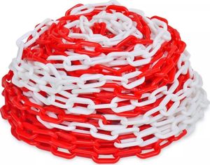 vidaXL Plastikowy łańcuch ostrzegawczy, 30 m, czerwono-biały 1
