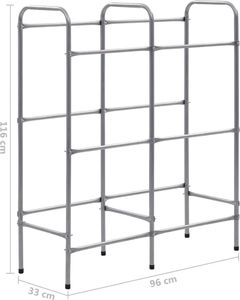 vidaXL Regał magazynowy na 6 skrzynek srebrny 96x33x116 cm stal 5