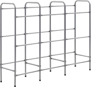 vidaXL Regał magazynowy na 9 skrzynek srebrny 145x33x116 cm stal 2