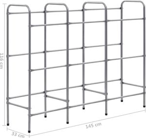 vidaXL Regał magazynowy na 9 skrzynek srebrny 145x33x116 cm stal 5