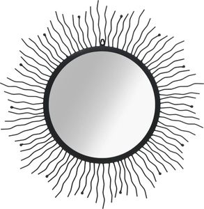 vidaXL Lustro ścienne w kształcie słońca, 80 cm, czarne 1
