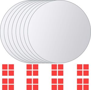 vidaXL Płytki lustrzane, 16 szt., okrągłe, szkło 2