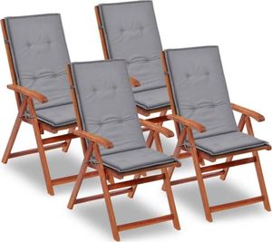 vidaXL Poduszki na krzesła ogrodowe, 4 szt., szare, 120x50x3 cm 1