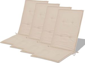 vidaXL Poduszki na krzesła ogrodowe, 4 szt., kremowe, 120x50x3 cm 3
