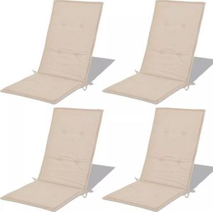 vidaXL Poduszki na krzesła ogrodowe, 4 szt., kremowe, 120x50x3 cm 4