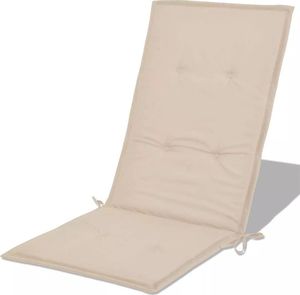 vidaXL Poduszki na krzesła ogrodowe, 4 szt., kremowe, 120x50x3 cm 5