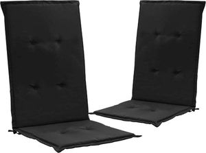 vidaXL Poduszki na krzesła ogrodowe, 2 szt., czarne, 120x50x3 cm 1