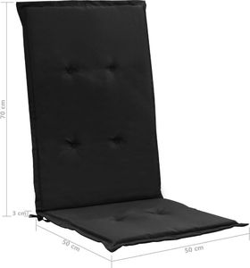 vidaXL Poduszki na krzesła ogrodowe, 2 szt., czarne, 120x50x3 cm 8