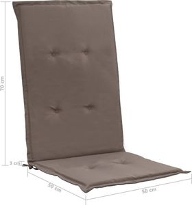 vidaXL Poduszki na krzesła ogrodowe, 4 szt., taupe, 120x50x3 cm 8