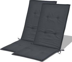 vidaXL Poduszki na krzesła ogrodowe, 2 szt., antracyt, 120x50x3 cm 3