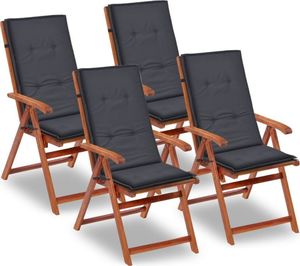 vidaXL Poduszki na krzesła ogrodowe, 4 szt., antracyt, 120x50x3 cm 1
