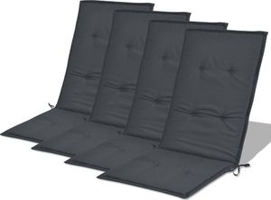 vidaXL Poduszki na krzesła ogrodowe, 4 szt., antracyt, 120x50x3 cm 3