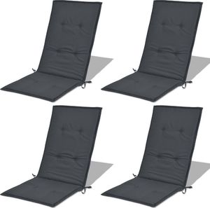 vidaXL Poduszki na krzesła ogrodowe, 4 szt., antracyt, 120x50x3 cm 4