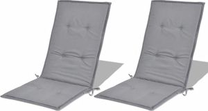 vidaXL Poduszki na krzesła ogrodowe, 2 szt., szare, 120x50x3 cm 4