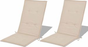 vidaXL Poduszki na krzesła ogrodowe, 2 szt., kremowe, 120x50x3 cm 4
