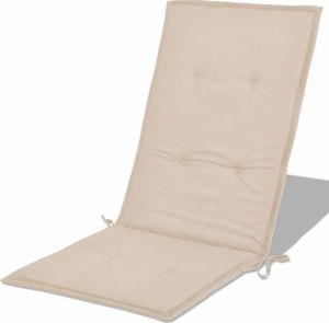 vidaXL Poduszki na krzesła ogrodowe, 2 szt., kremowe, 120x50x3 cm 5