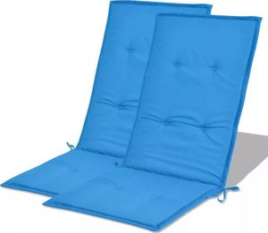 vidaXL Poduszki na krzesła ogrodowe, 2 szt., niebieskie, 120x50x3 cm 3