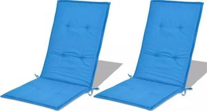 vidaXL Poduszki na krzesła ogrodowe, 2 szt., niebieskie, 120x50x3 cm 4