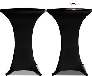 vidaXL Obrus na stół barowy 60 cm, czarny, elastyczny, 2 szt. 1