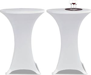 vidaXL Obrus na stół barowy 60 cm, biały, elastyczny, 2 szt. 1