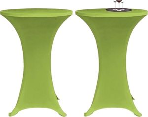 vidaXL Elastyczne nakrycie stołu zielone 2 szt. 80 cm 1
