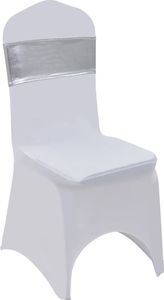 vidaXL Elastyczne opaski na krzesła, 25 szt., z klamrą, srebrne 1