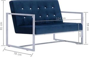 Elior Zgrabna 2-osobowa sofa Mefir - niebieska 6