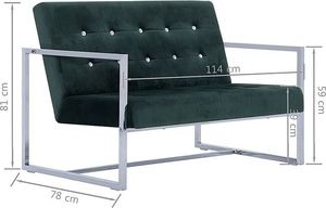 Elior Zgrabna 2-osobowa sofa Mefir - ciemnozielona 7