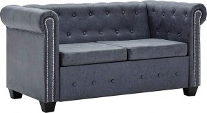 Elior Dwuosobowa sofa Charlotte 2Q w stylu Chesterfield - szara 1