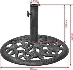 vidaXL Podstawa pod parasol żeliwna 12 kg 48 cm 6