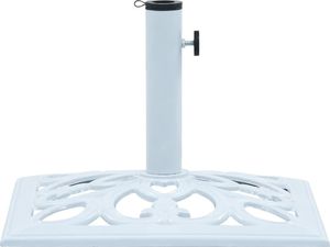 vidaXL Podstawa pod parasol, biała, 12 kg 49 cm, żeliwo 2