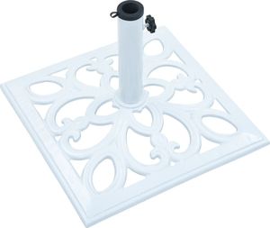 vidaXL Podstawa pod parasol, biała, 12 kg 49 cm, żeliwo 3