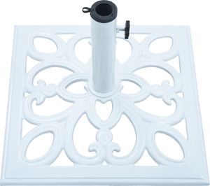 vidaXL Podstawa pod parasol, biała, 12 kg 49 cm, żeliwo 4