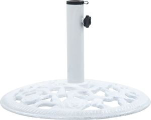 vidaXL Podstawa pod parasol, biała, 12 kg, 48 cm, żeliwo 2
