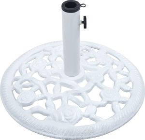vidaXL Podstawa pod parasol, biała, 12 kg, 48 cm, żeliwo 3