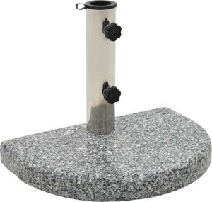 vidaXL Podstawa pod parasol, granitowa, 10 kg, zaokrąglona, szara 1