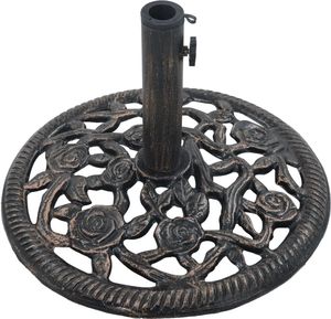 vidaXL Podstawa pod parasol, kolor brązu, 12 kg, 48 cm, żeliwo 3