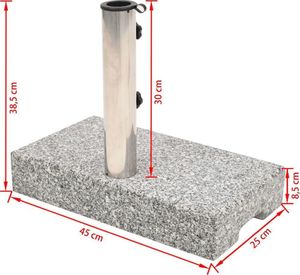 vidaXL Prostokątna podstawa pod parasol, granitowa, 25 kg 8
