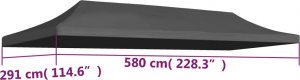vidaXL Dach namiotu imprezowego, 3 x 6 m, antracytowy 3