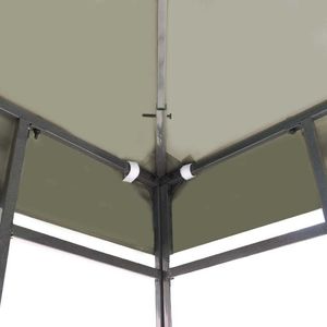 vidaXL Zadaszenie altany ogrodowej, 310 g/m, 3 x 3 m, brązowe 4