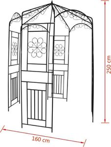 vidaXL Pergola ogrodowa, 250 cm, czarna 3