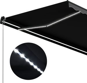 vidaXL Ręcznie zwijana markiza z LED, 350 x 250 cm, antracytowa 6