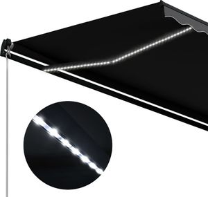 vidaXL Ręcznie zwijana markiza z LED, 450 x 300 cm, antracytowa 6