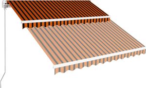 vidaXL Ręcznie zwijana markiza, 350 x 250 cm, pomarańczowo-brązowa 2