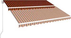vidaXL Ręcznie zwijana markiza, 400 x 300 cm, pomarańczowo-brązowa 2